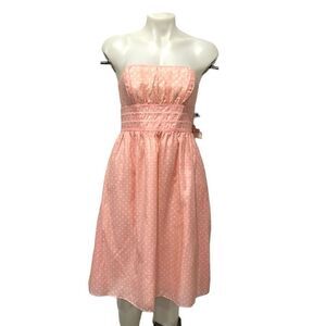 Lilly Pulitzer collection Katrina  pink polka dot silk strapless dress NWT 6